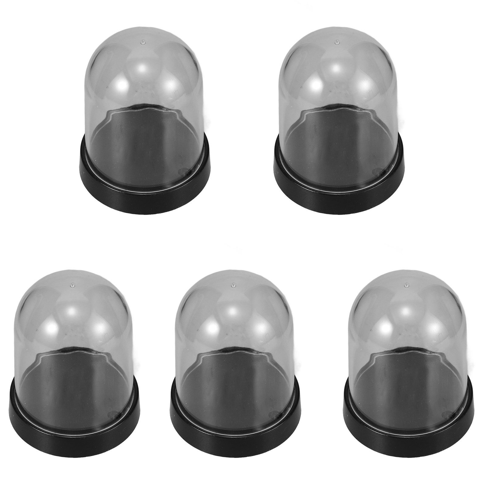 Plastic Dome Clear - ชุดโดมพลาสติกใส 5 ชิ้น พร้อมฐานสำหรับแจกันดอกไม้ ของตกแต่งขนาดเล็ก โดมโชว์สินค้าแบบโปร่งใส