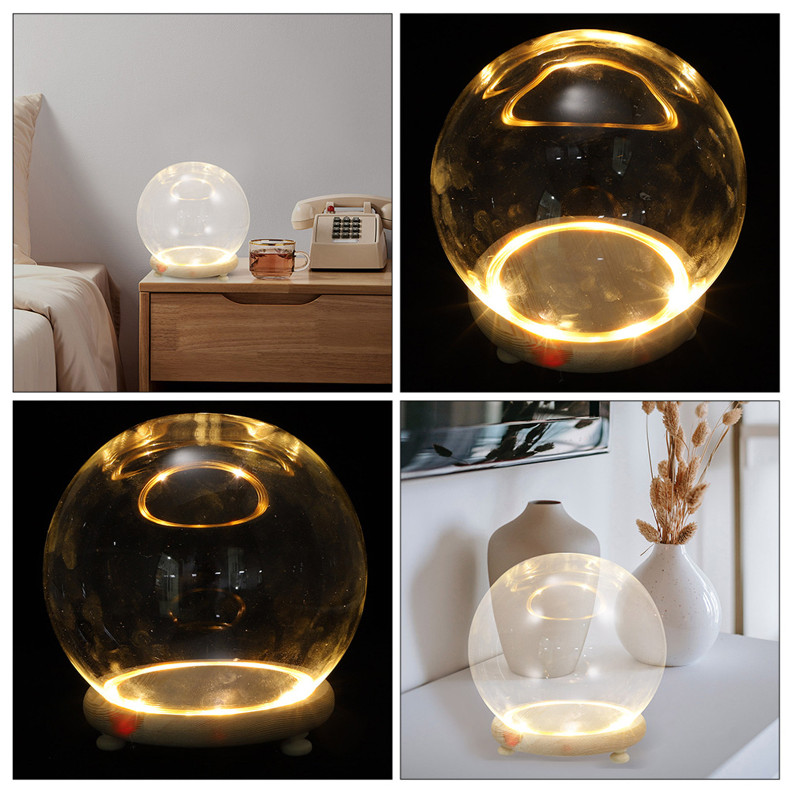 Plastic Dome Clear - โดมแก้วใสสำหรับจัดแสดงดอกไม้ที่เก็บรักษาไว้ พร้อมฐานไม้และฝาครอบตกแต่ง เหมาะสำหรับตกแต่งบ้าน ร้านกาแฟ งานปาร์ตี้ หรือเป็นของขวัญ