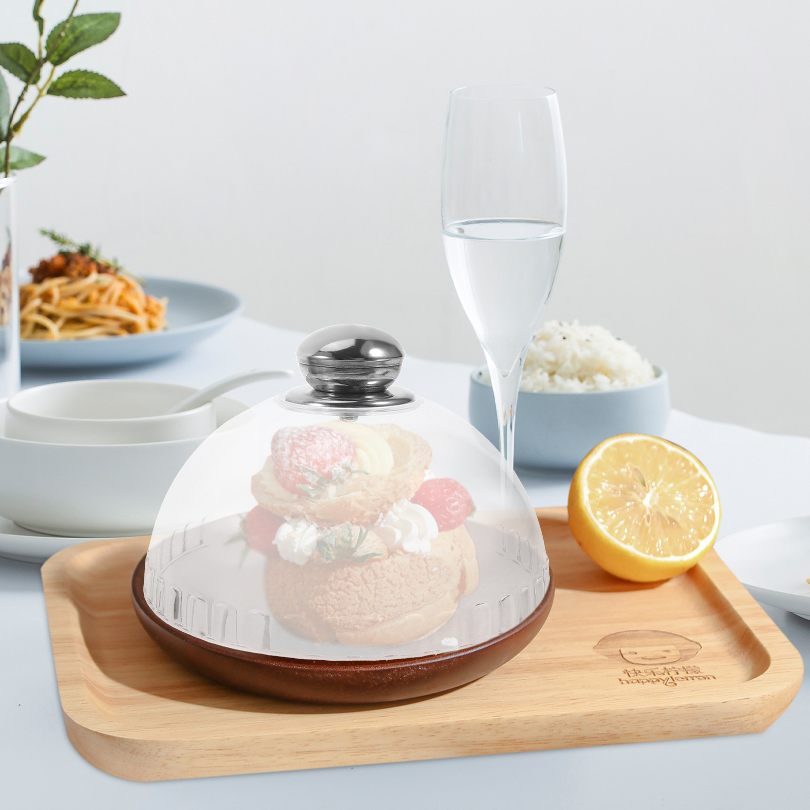 ฝาครอบเค้กอะคริลิกใสทรงกลมสำหร - Plastic Dome Clear บทวิจารณ์และราคา
