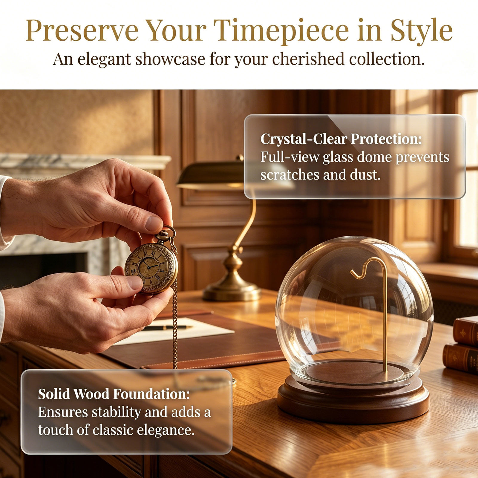โดมโชว์นาฬิกาพก กระจกใส พร้อมฐ - Plastic Dome Clear บทวิจารณ์และราคา